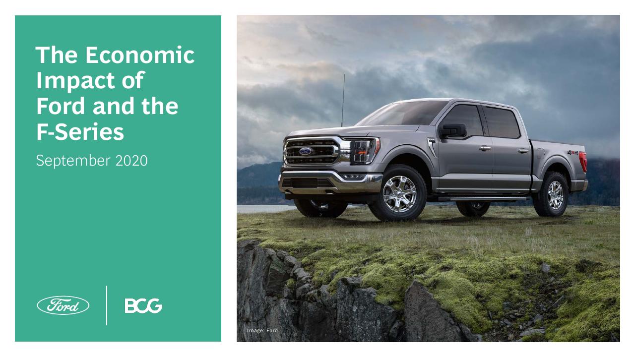 The Economic Impact Of Ford And The F Series BCG consulting deck cover
