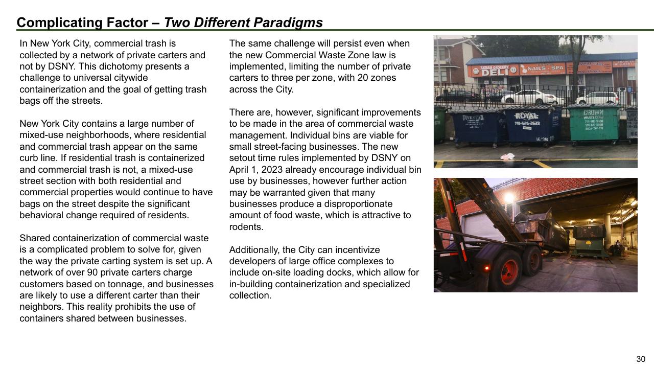 Text slide 30 from The Future Of Trash Waste Containerization Models And Viability In New York City