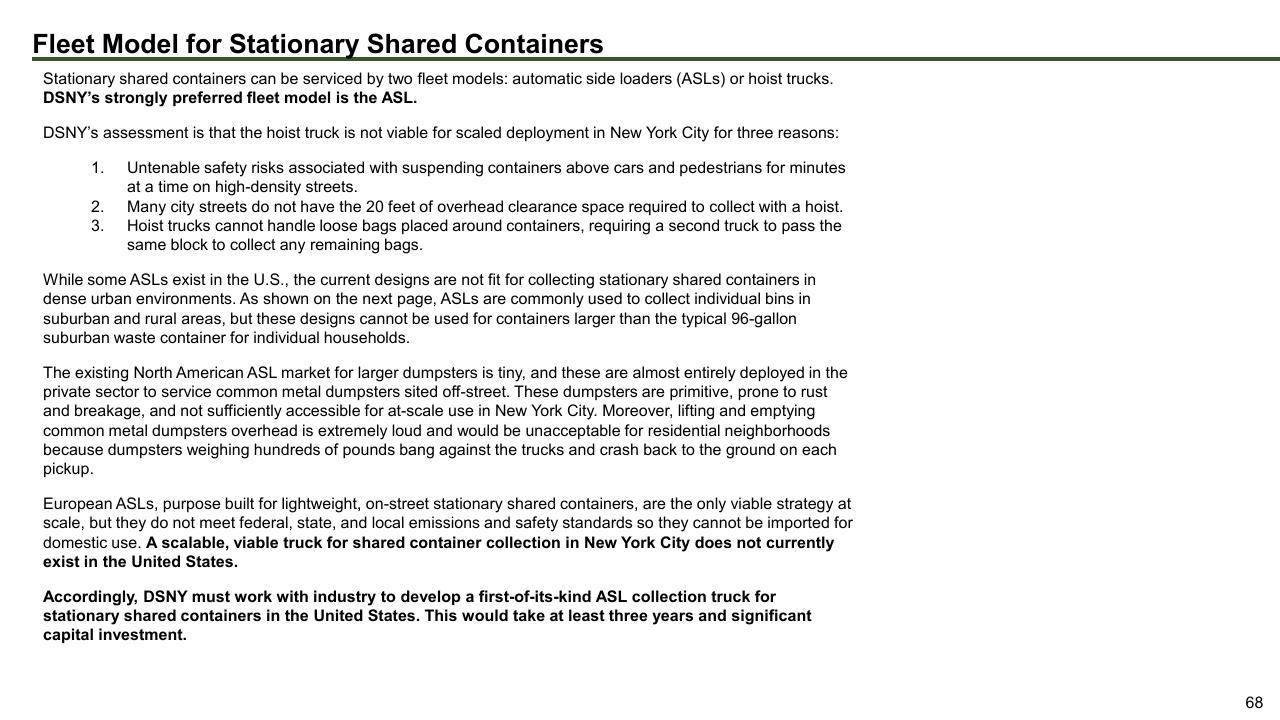 Text slide 68 from The Future Of Trash Waste Containerization Models And Viability In New York City