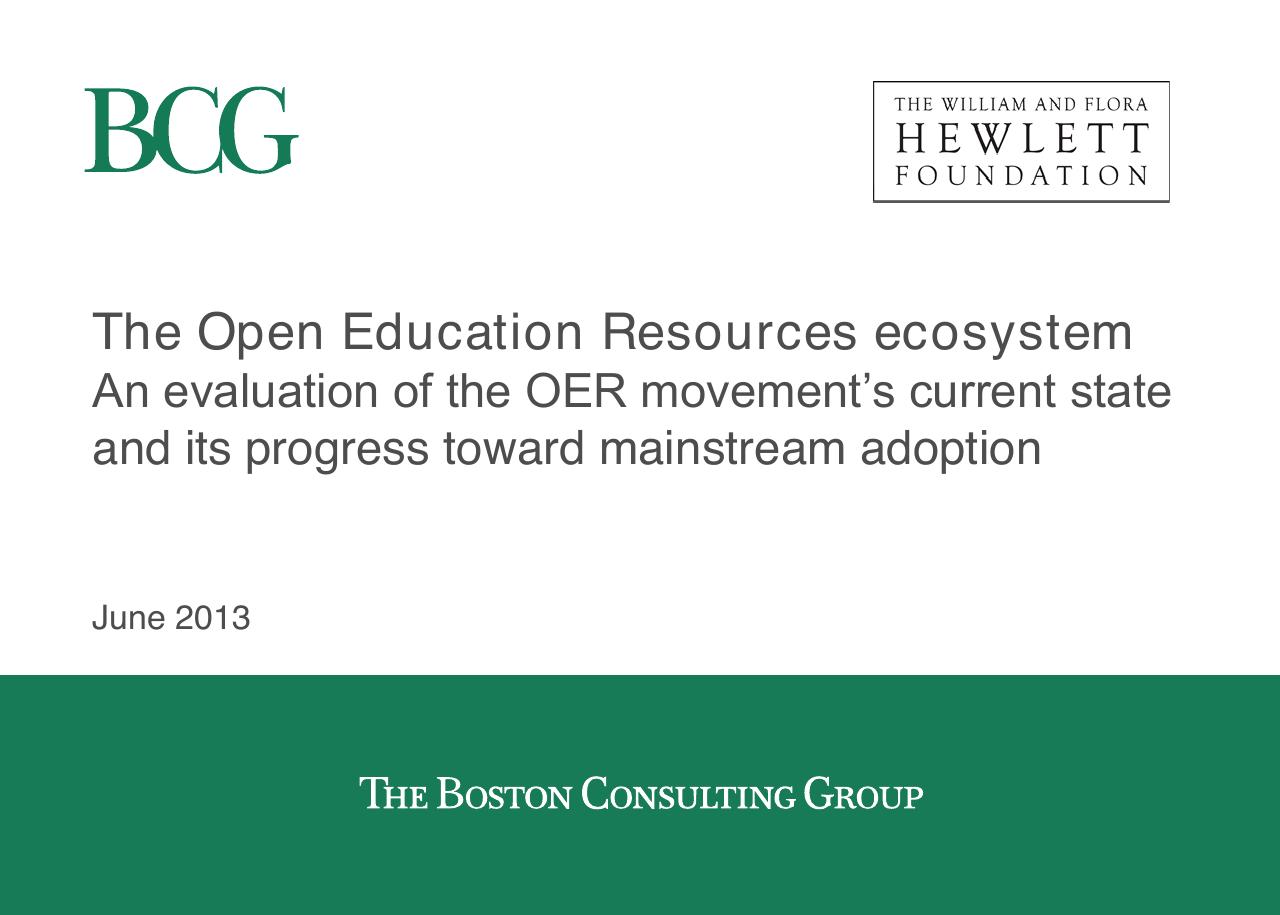 The Open Educational Resources Ecosystem consulting deck cover