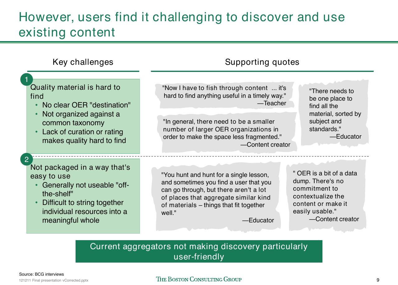 Comparison slide 10 from The Open Educational Resources Ecosystem