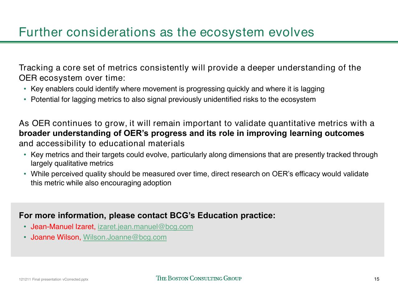 Text slide 16 from The Open Educational Resources Ecosystem
