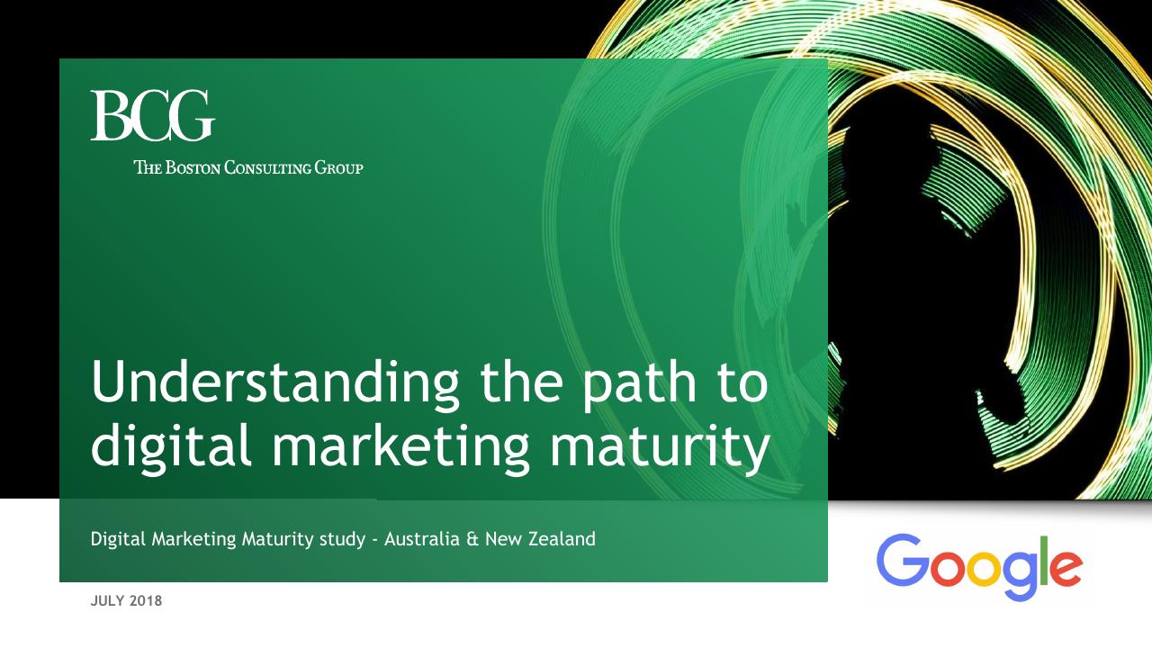 Cover slide 12 from Understanding The Path To Digital Marketing Maturity BCG
