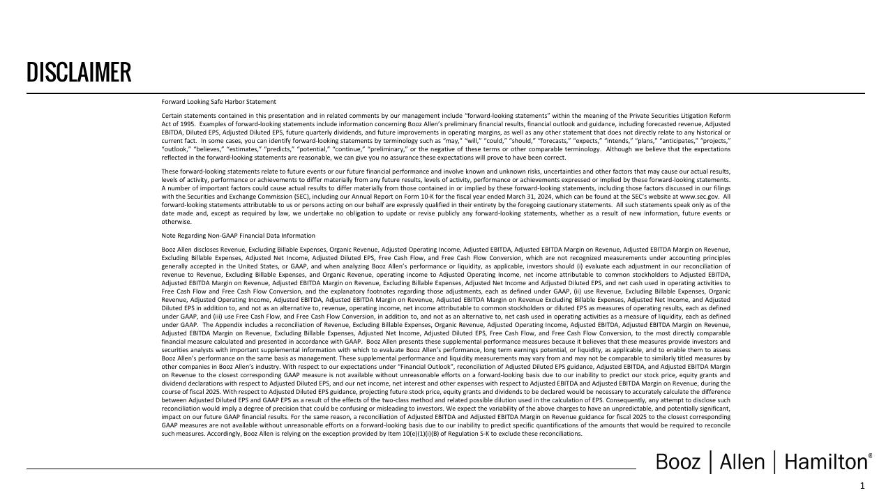 Text slide 2 from Booz Q4 Fy24 Investor Presentation Deck