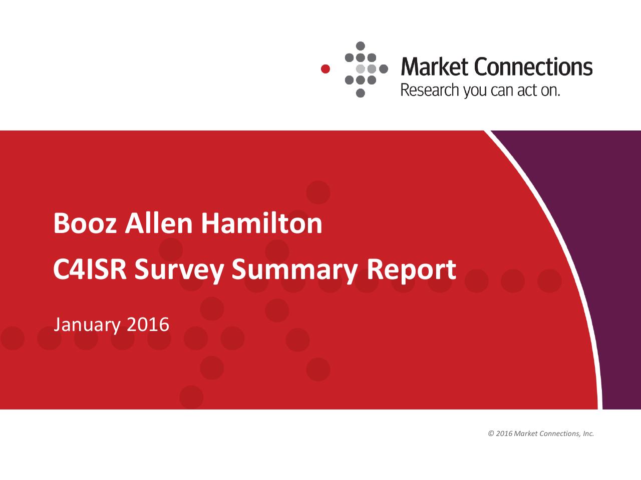 C4isr Survey Summary Report consulting deck cover