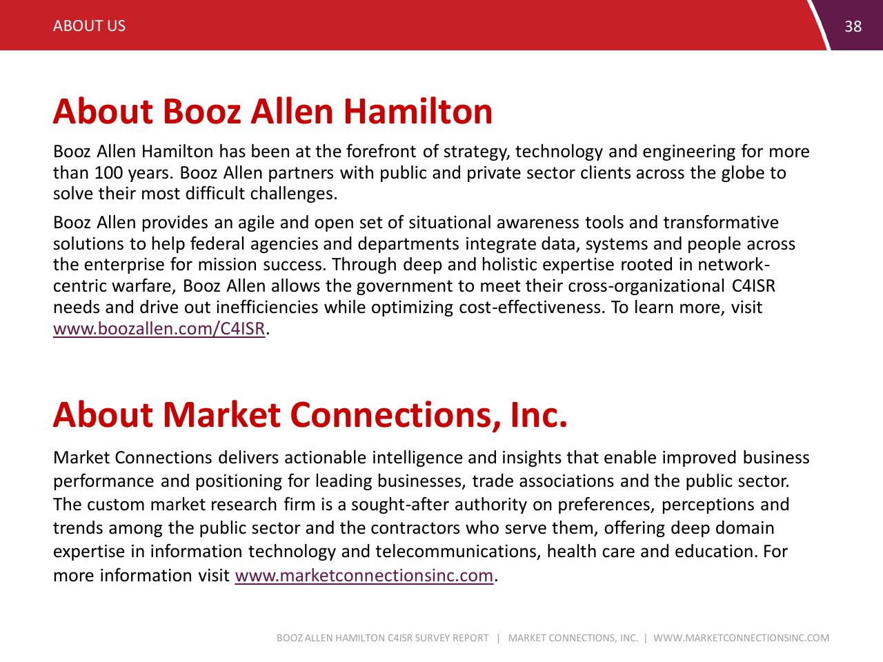 Text slide 38 from C4isr Survey Summary Report