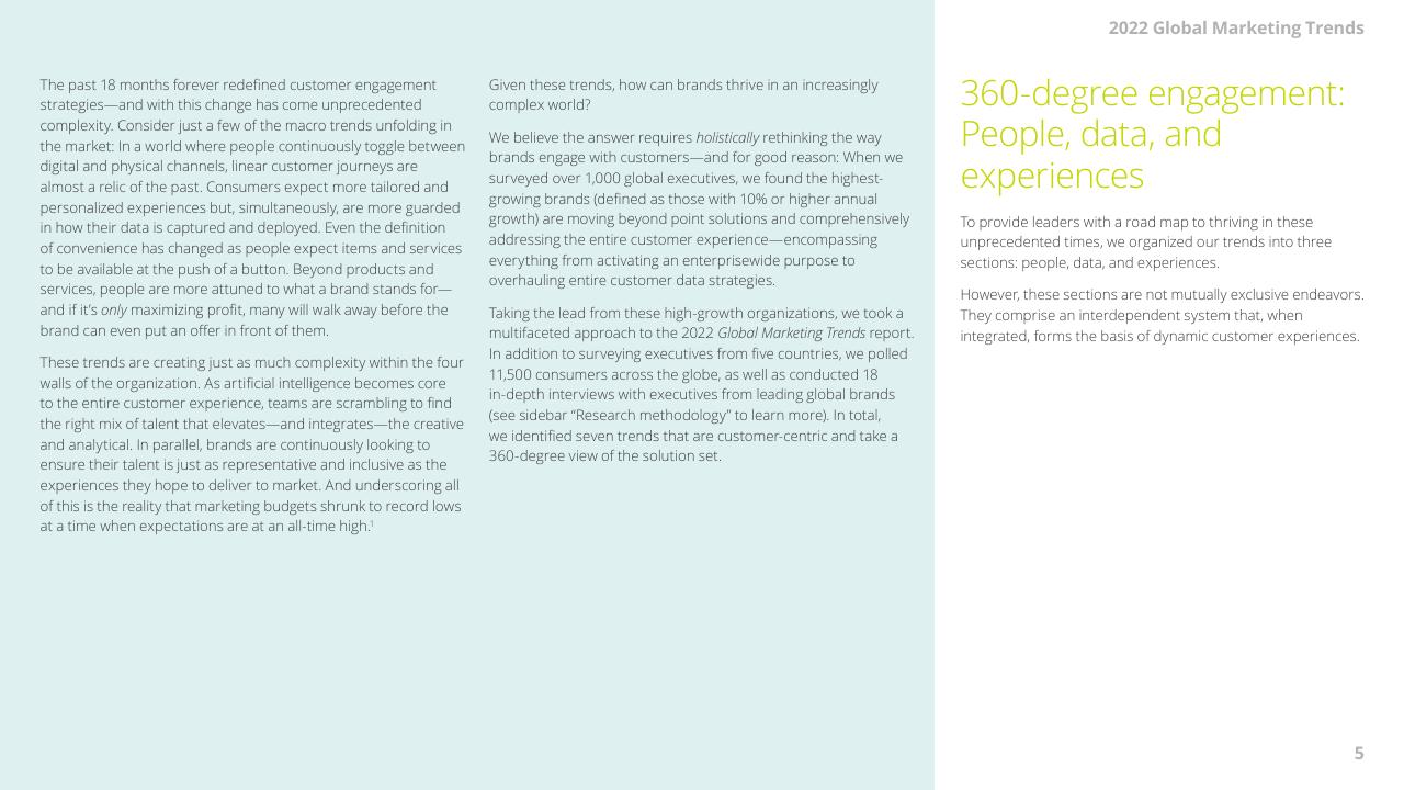 Text slide 5 from 2022 Global Marketing Trends Deloitte