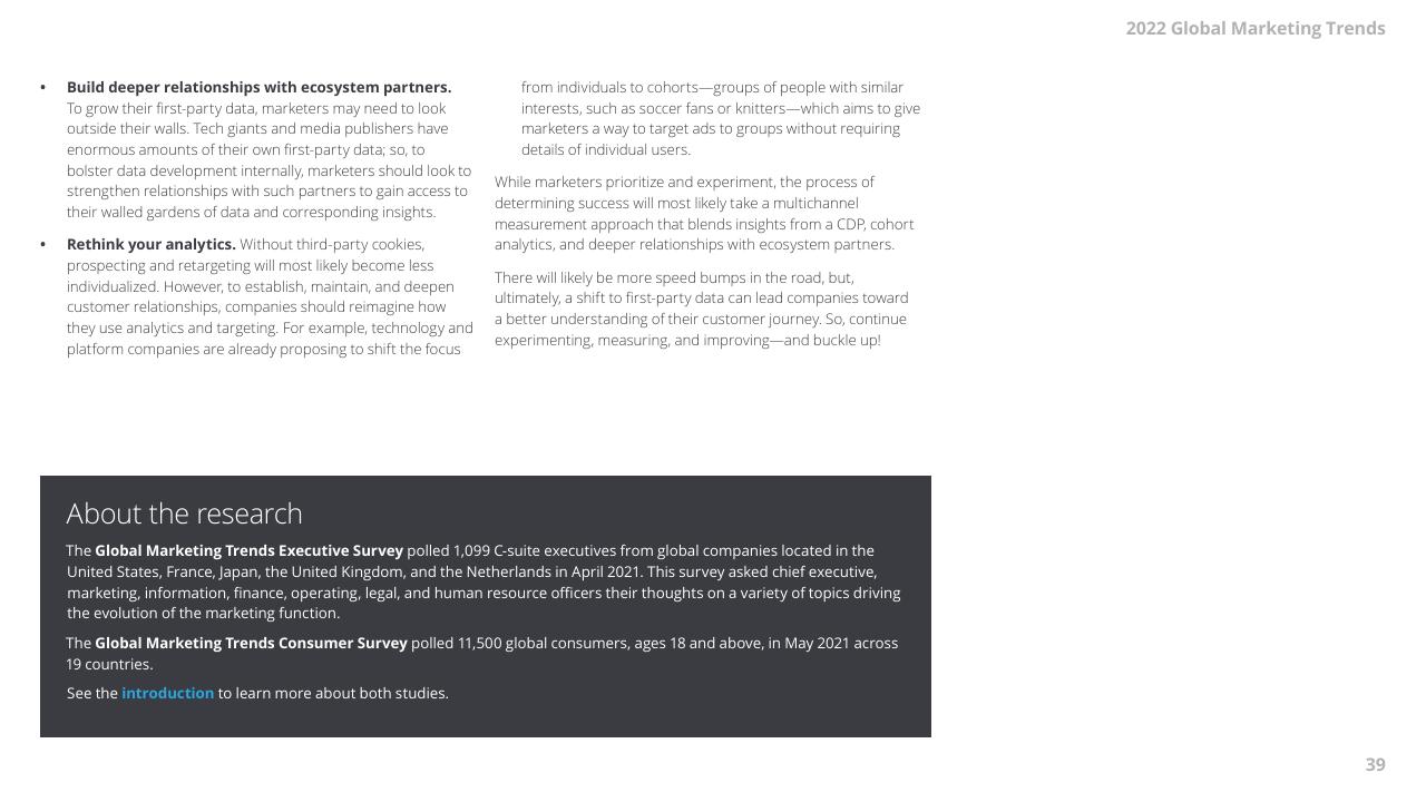 Text slide 39 from 2022 Global Marketing Trends Deloitte