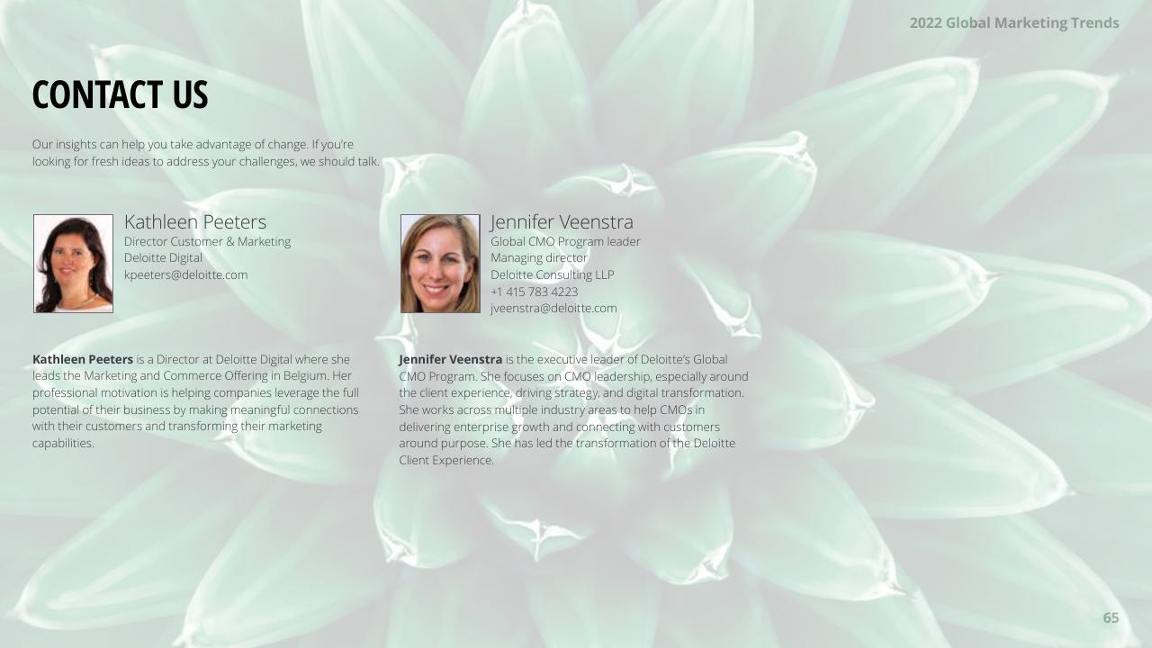 Team slide 65 from 2022 Global Marketing Trends Deloitte