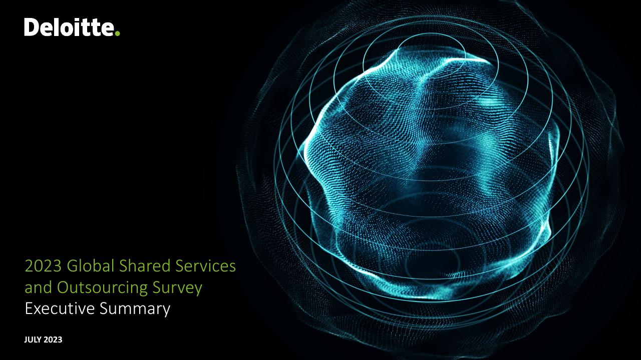 2023 Global Shared Services And Outsourcing Survey Deloitte consulting deck cover