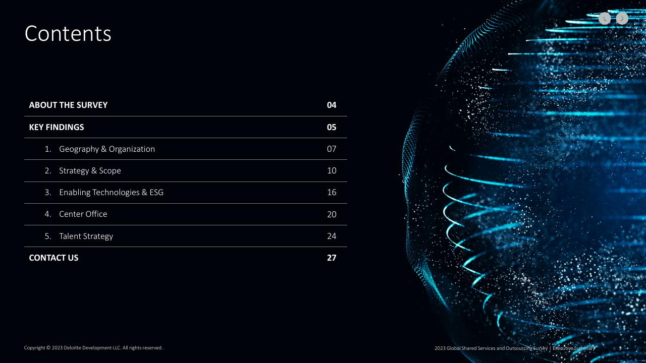 Section Divider slide 3 from 2023 Global Shared Services And Outsourcing Survey Deloitte