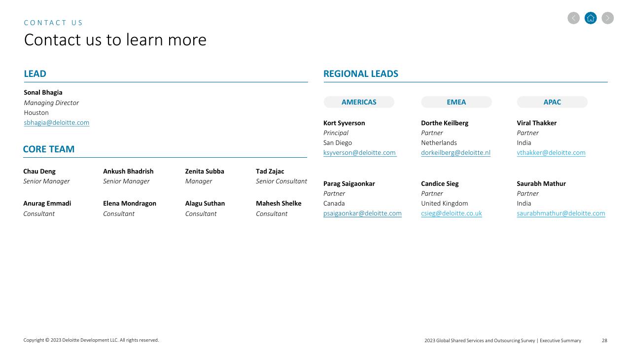 Team slide 28 from 2023 Global Shared Services And Outsourcing Survey Deloitte