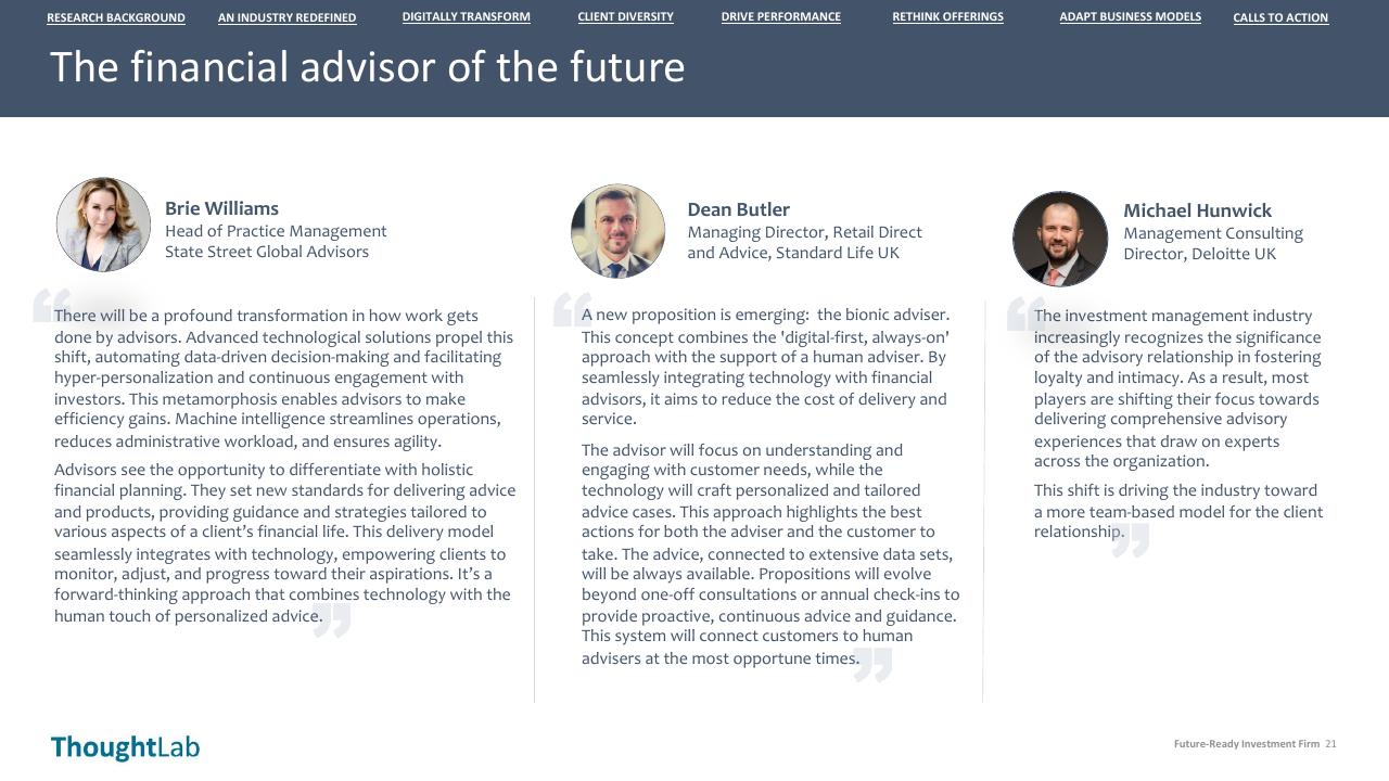 Quote slide 21 from Building A Future Ready Investment Firm Deloitte