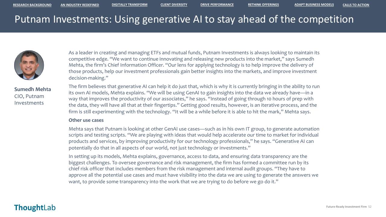 Case Study slide 52 from Building A Future Ready Investment Firm Deloitte