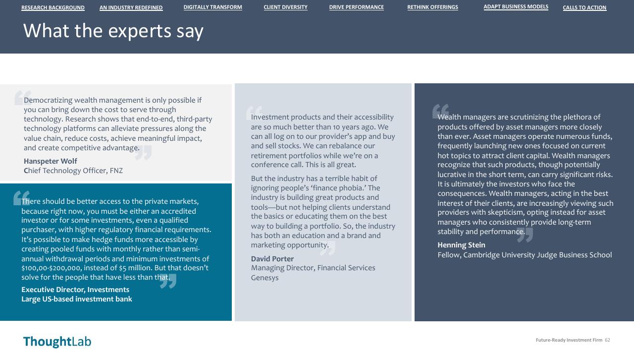 Quote slide 62 from Building A Future Ready Investment Firm Deloitte
