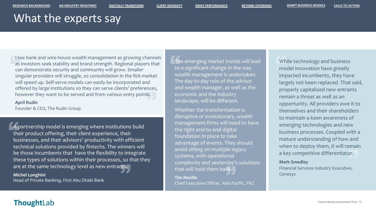 Quote slide 70 from Building A Future Ready Investment Firm Deloitte