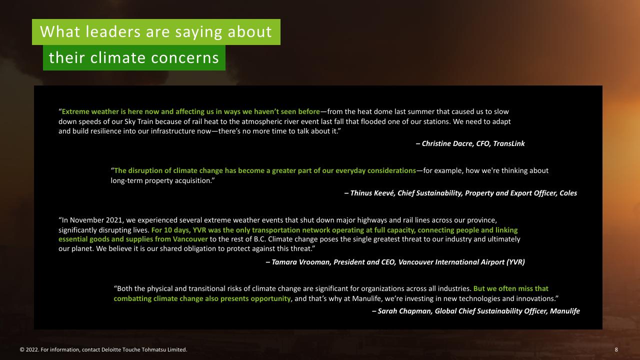 Quote slide 8 from Deloitte 2022 Cxo Sustainability Report Deloitte