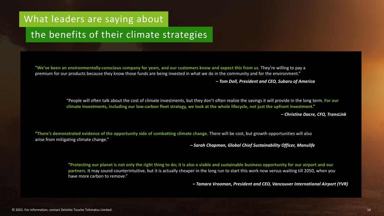 Quote slide 14 from Deloitte 2022 Cxo Sustainability Report Deloitte