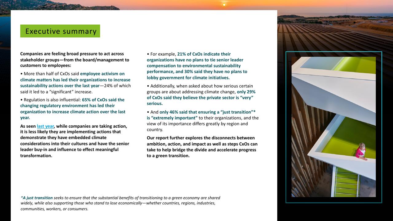 Text slide 4 from Deloitte 2023 Cxo Sustainability Report Deloitte