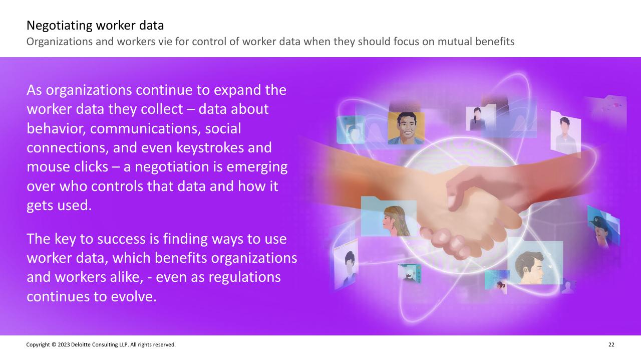 Text slide 21 from Deloitte 2023 Global Human Capital Trends Report_ New Fundamentals For A Boundaryless World Deloitte