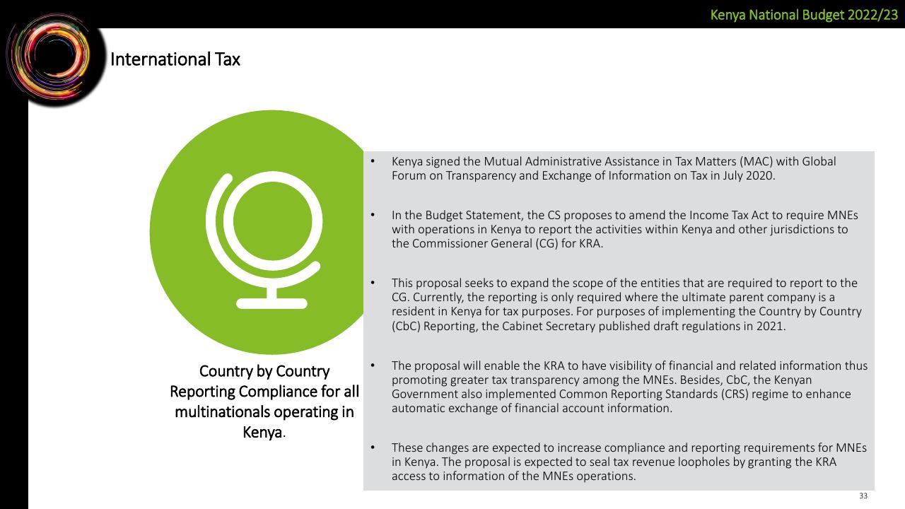 Text slide 33 from Deloitte Kenya Budget 2022_23 Webinar 