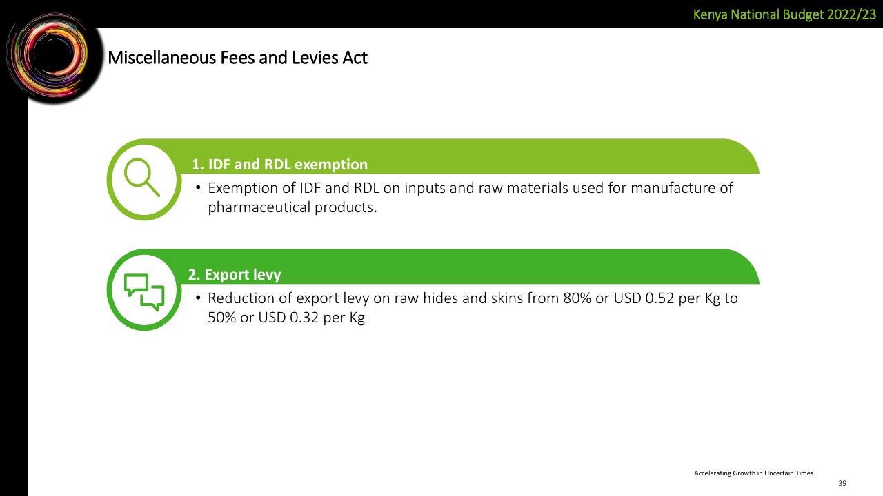 Text slide 39 from Deloitte Kenya Budget 2022_23 Webinar 