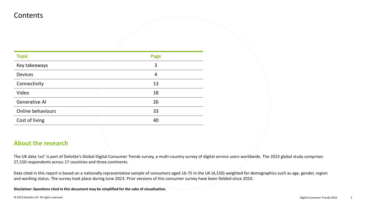 Table slide 2 from Digital Consumer Trends 2023 Deloitte