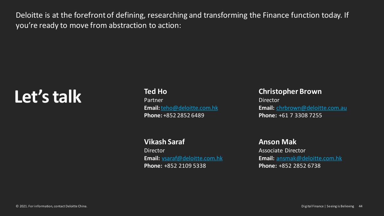 Team slide 44 from Digital Finance Seeing Is Believing Deloitte
