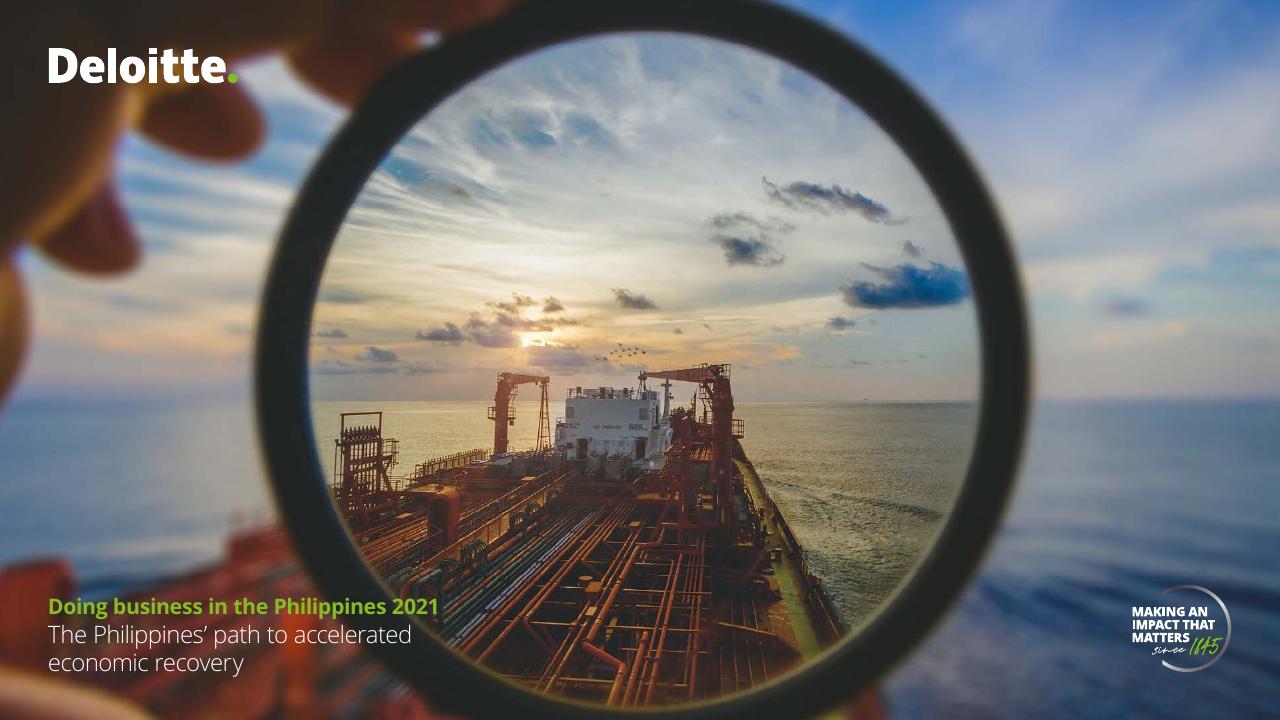 Doing Business In The Philippines 2021 Deloitte consulting deck cover