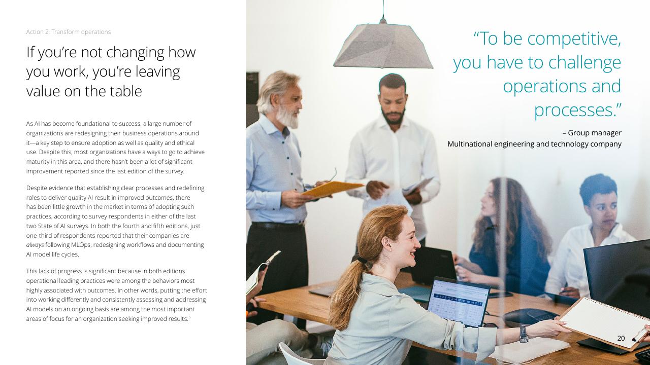 Text slide 20 from Fueling The AI Transformation_ Four Key Actions Powering Widespread Value From AI Right Now Deloitte