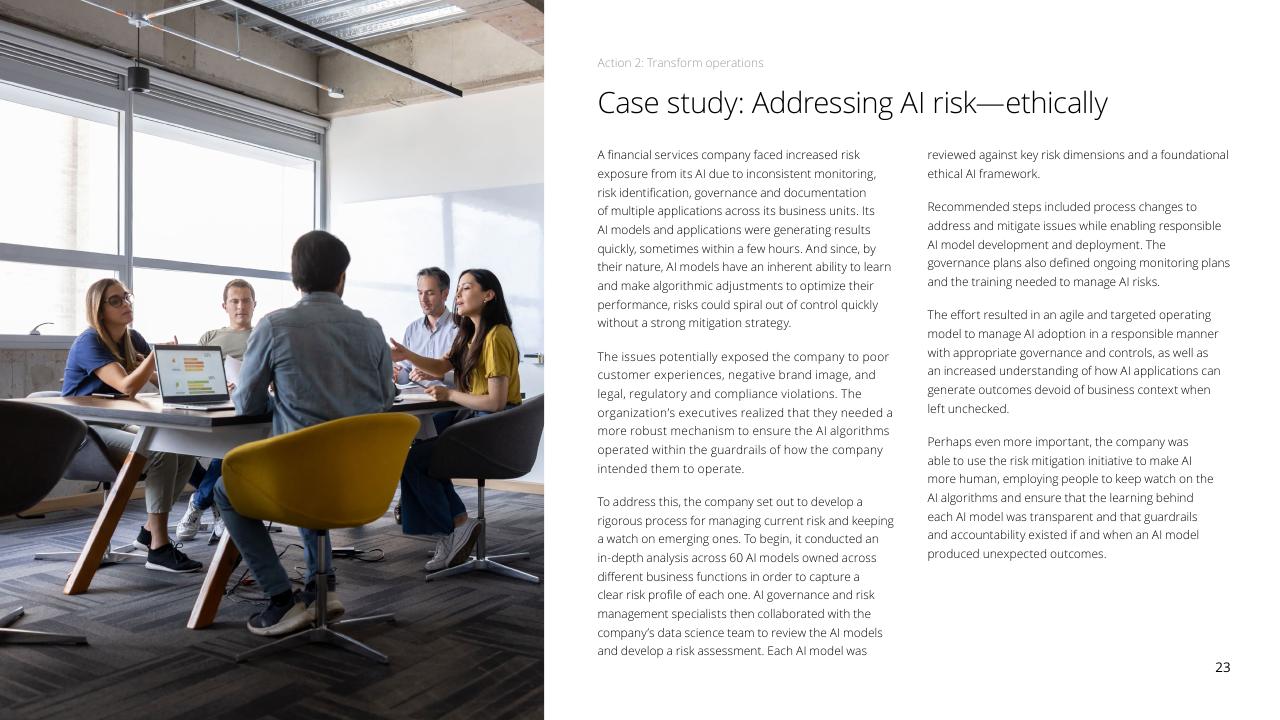 Case Study slide 23 from Fueling The AI Transformation_ Four Key Actions Powering Widespread Value From AI Right Now Deloitte