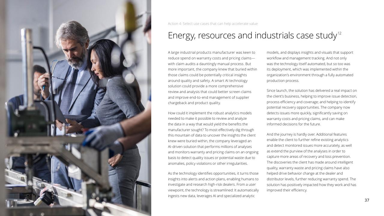 Case Study slide 37 from Fueling The AI Transformation_ Four Key Actions Powering Widespread Value From AI Right Now Deloitte