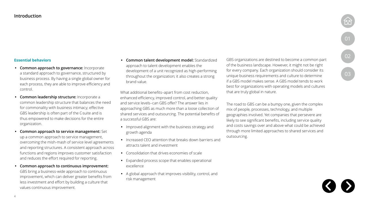 Text slide 4 from Global Business Services Performance Improvement Deloitte