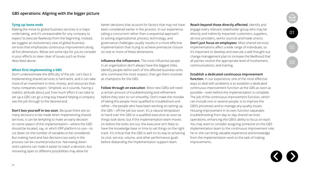 Text slide 36 from Global Business Services Performance Improvement Deloitte