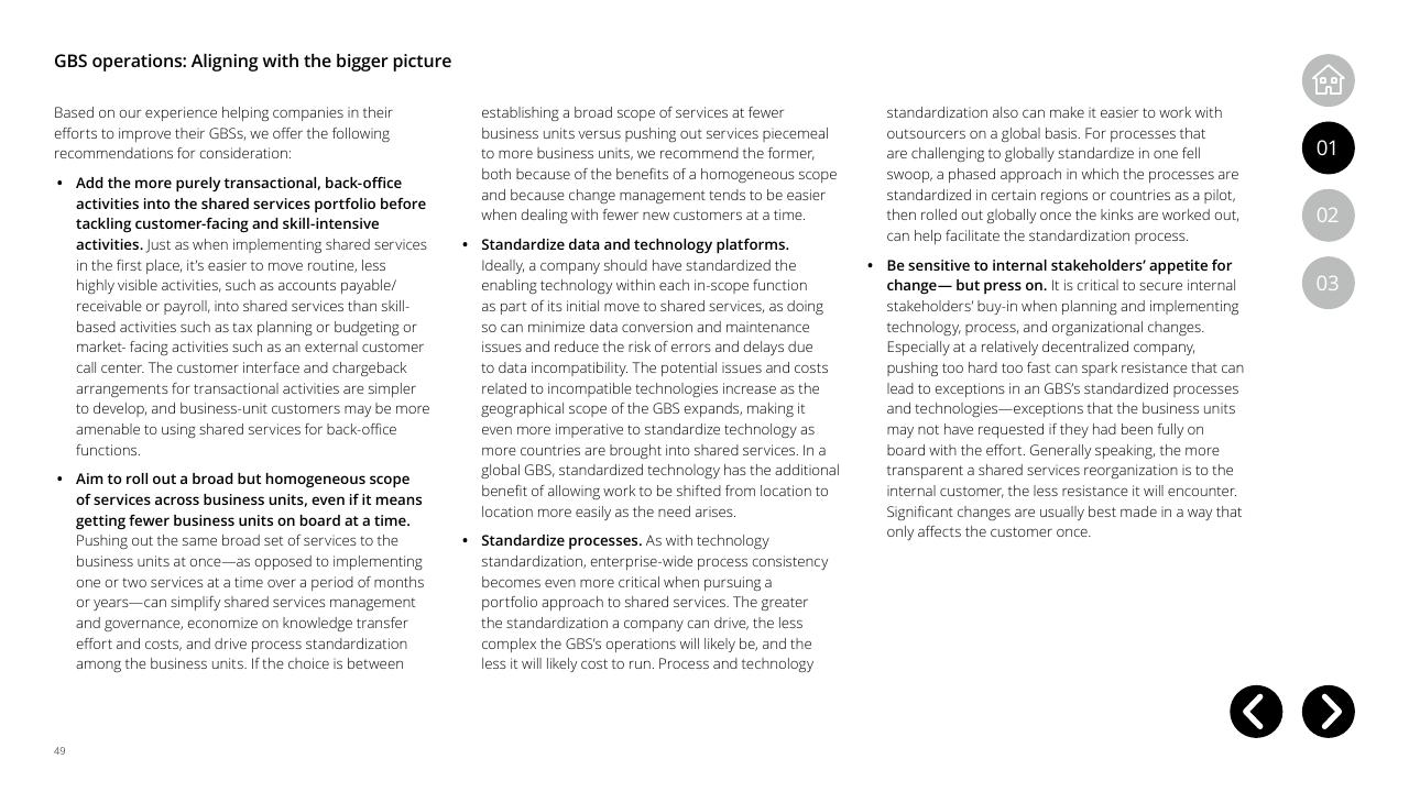 Text slide 49 from Global Business Services Performance Improvement Deloitte