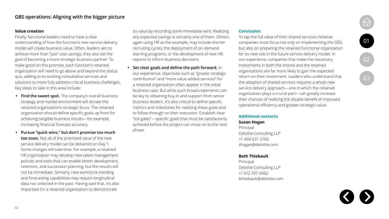 Text slide 62 from Global Business Services Performance Improvement Deloitte