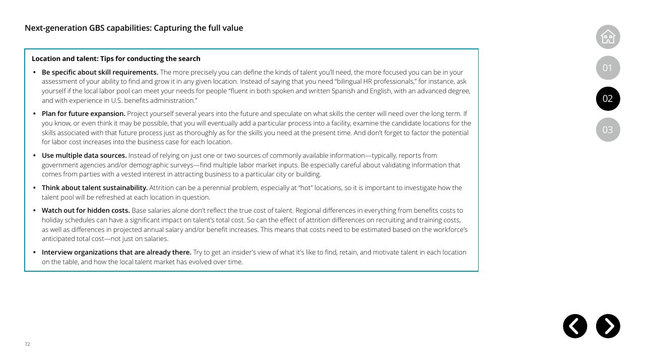 Text slide 72 from Global Business Services Performance Improvement Deloitte