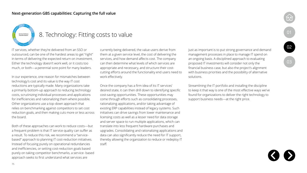 Text slide 75 from Global Business Services Performance Improvement Deloitte