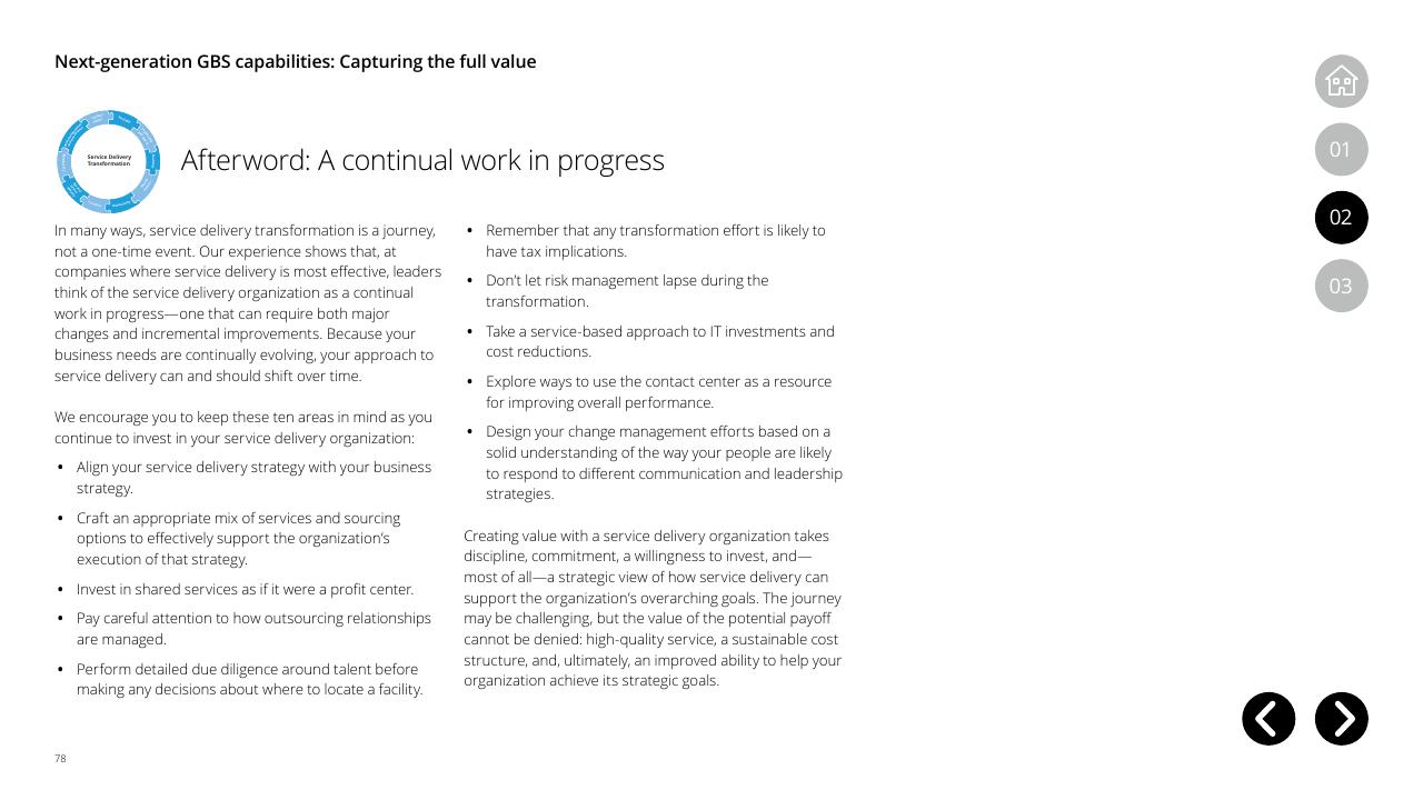 Text slide 78 from Global Business Services Performance Improvement Deloitte