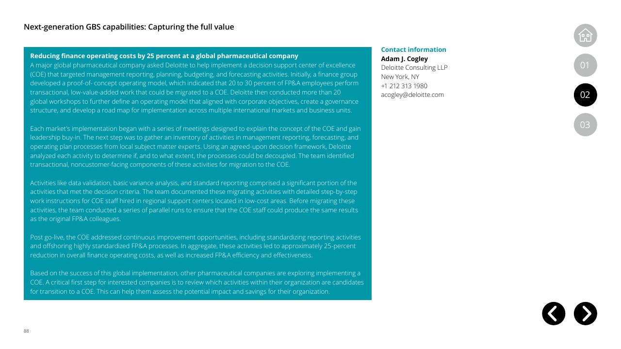 Case Study slide 88 from Global Business Services Performance Improvement Deloitte