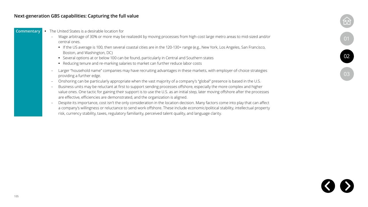 Text slide 105 from Global Business Services Performance Improvement Deloitte