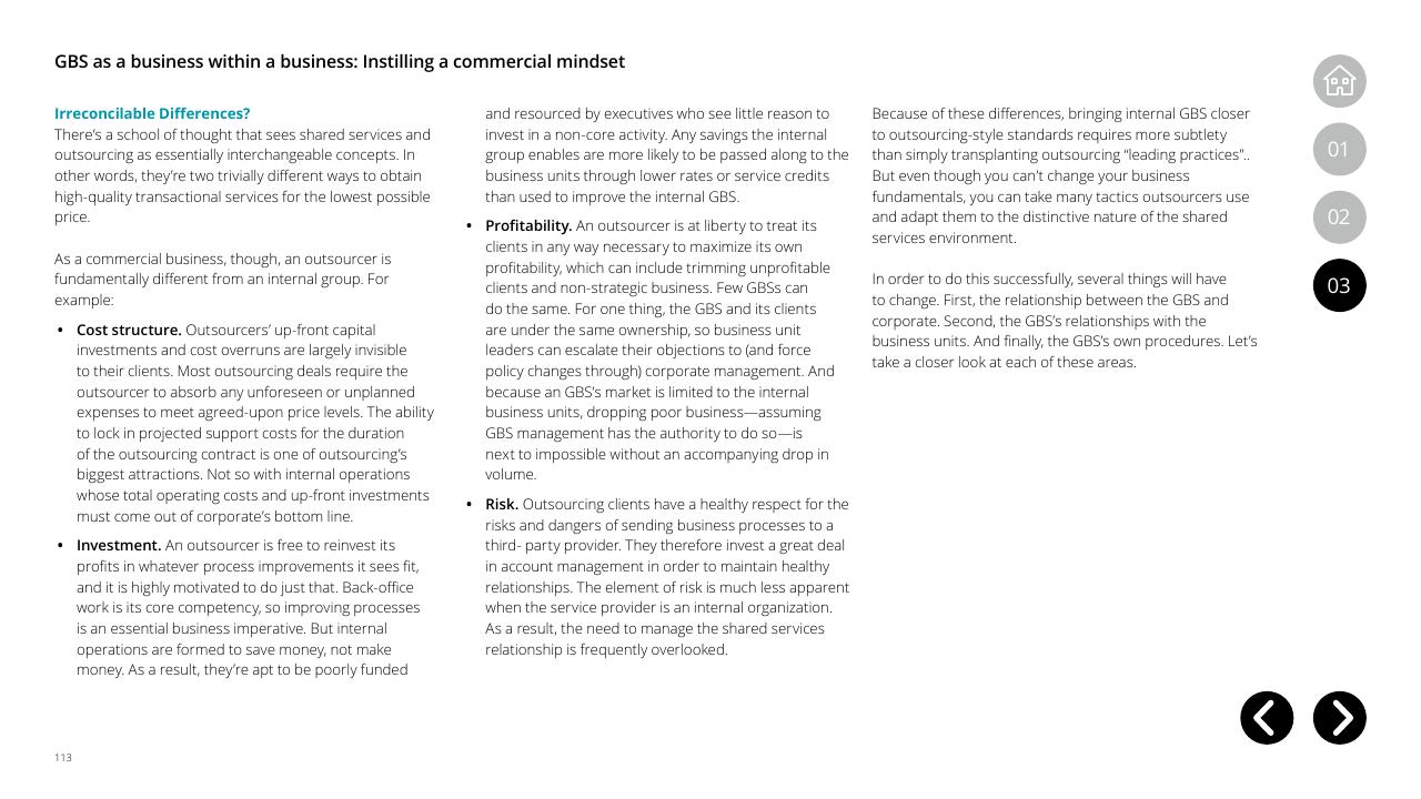 Text slide 113 from Global Business Services Performance Improvement Deloitte
