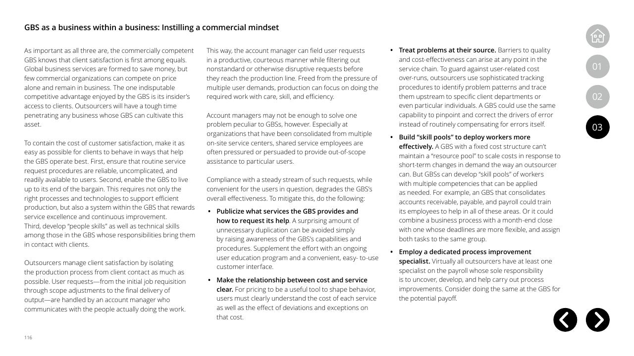 Text slide 116 from Global Business Services Performance Improvement Deloitte