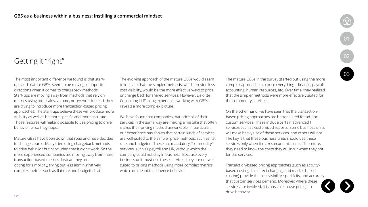 Text slide 127 from Global Business Services Performance Improvement Deloitte