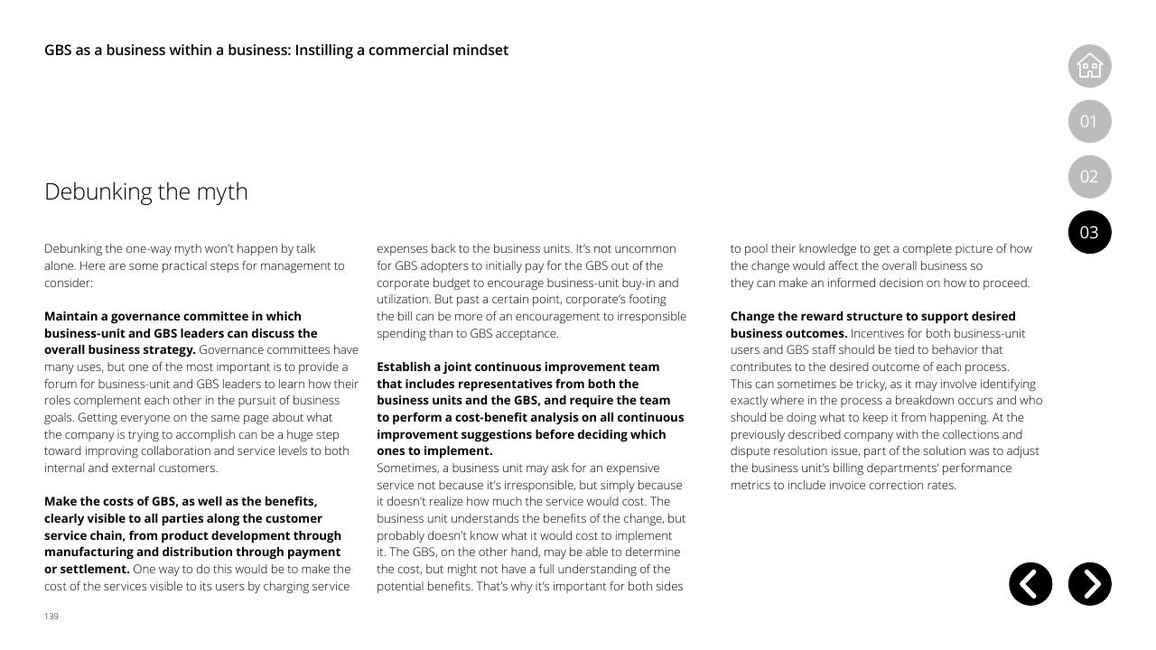 Text slide 139 from Global Business Services Performance Improvement Deloitte
