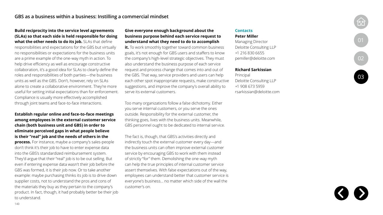 Text slide 140 from Global Business Services Performance Improvement Deloitte