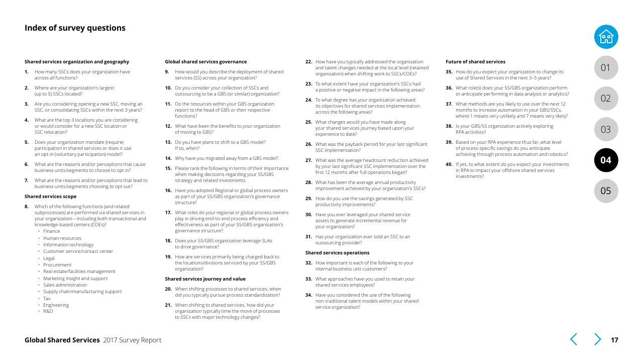 Text slide 17 from Global Shared Services 2017 Survey Report Deloitte