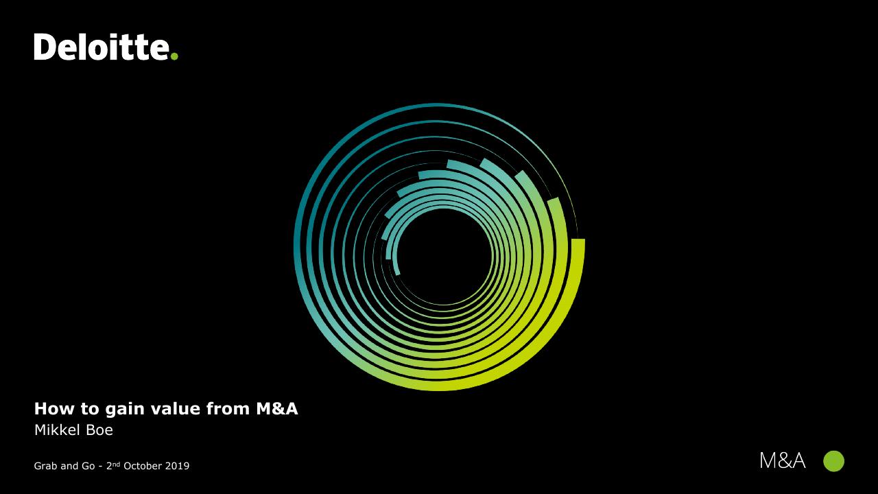 How To Gain Value From Ma Deloitte consulting deck cover