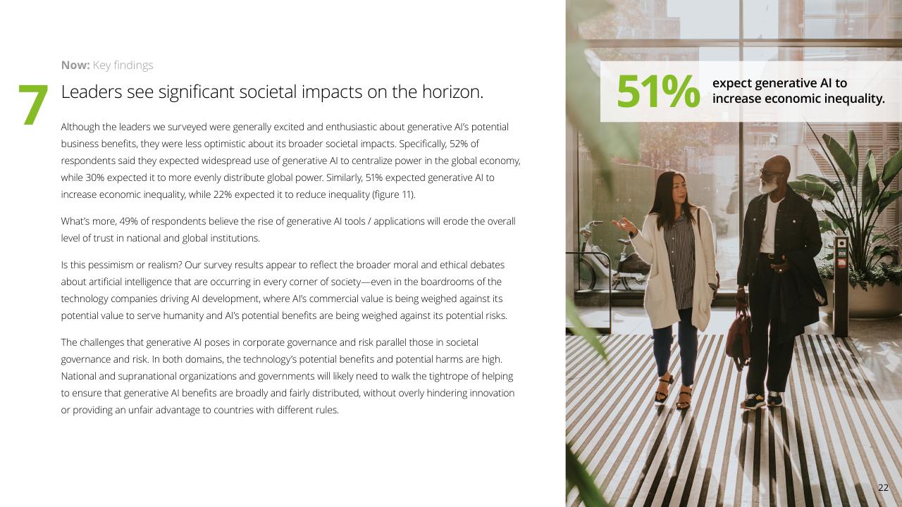 Text slide 22 from Insights From The Leading Edge Of Generative AI Adoption Deloitte