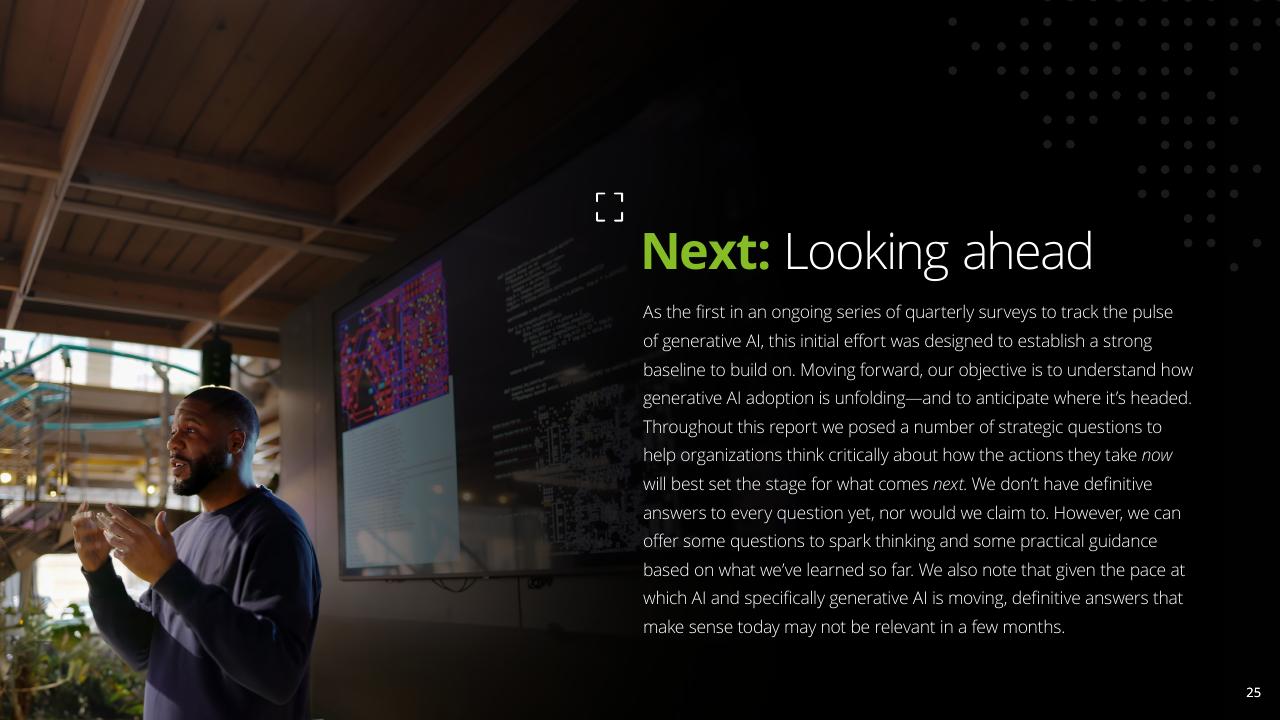 Text slide 25 from Insights From The Leading Edge Of Generative AI Adoption Deloitte